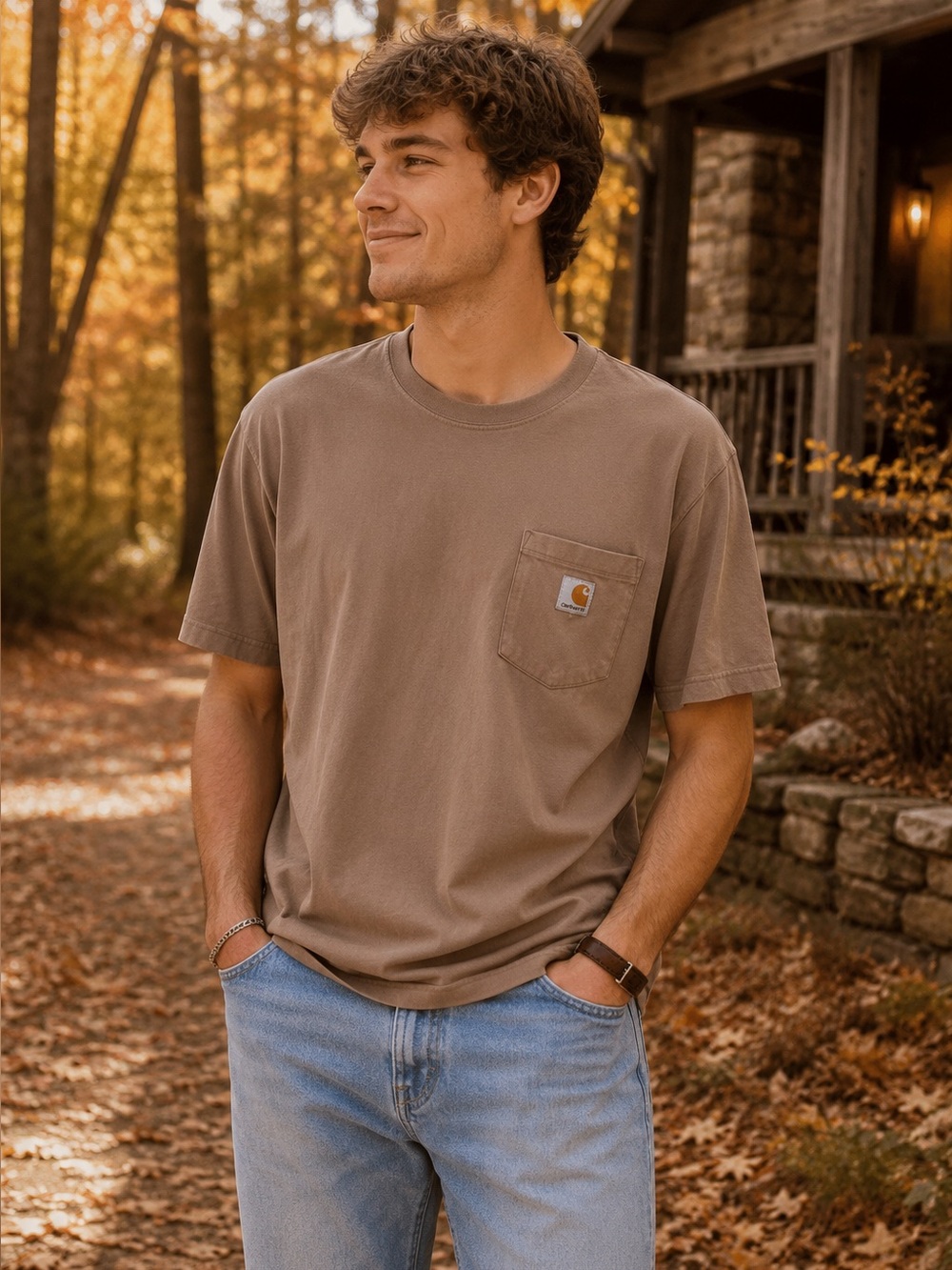 Carhartt Men’s Pocket T-Shirt - Brown size 2XL original fit
